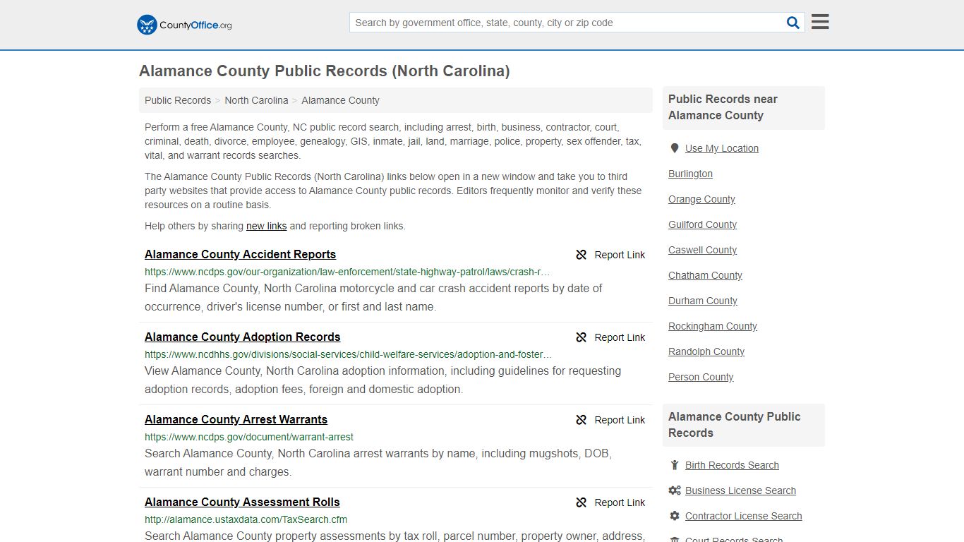 Public Records - Alamance County, NC (Business, Criminal ...